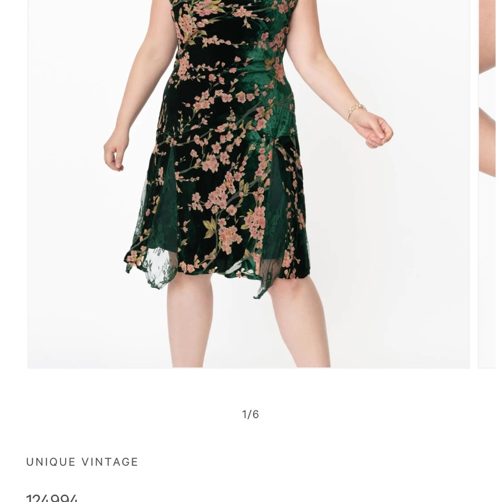 Plus Size 1920s Emerald Velvet Floral Burnout Hemingway Flapper Dress